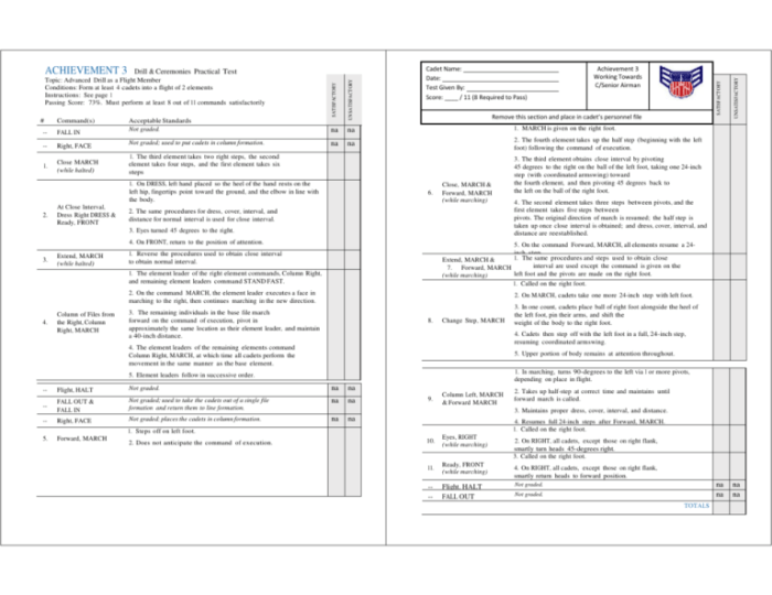 Cap achievement 1 drill test